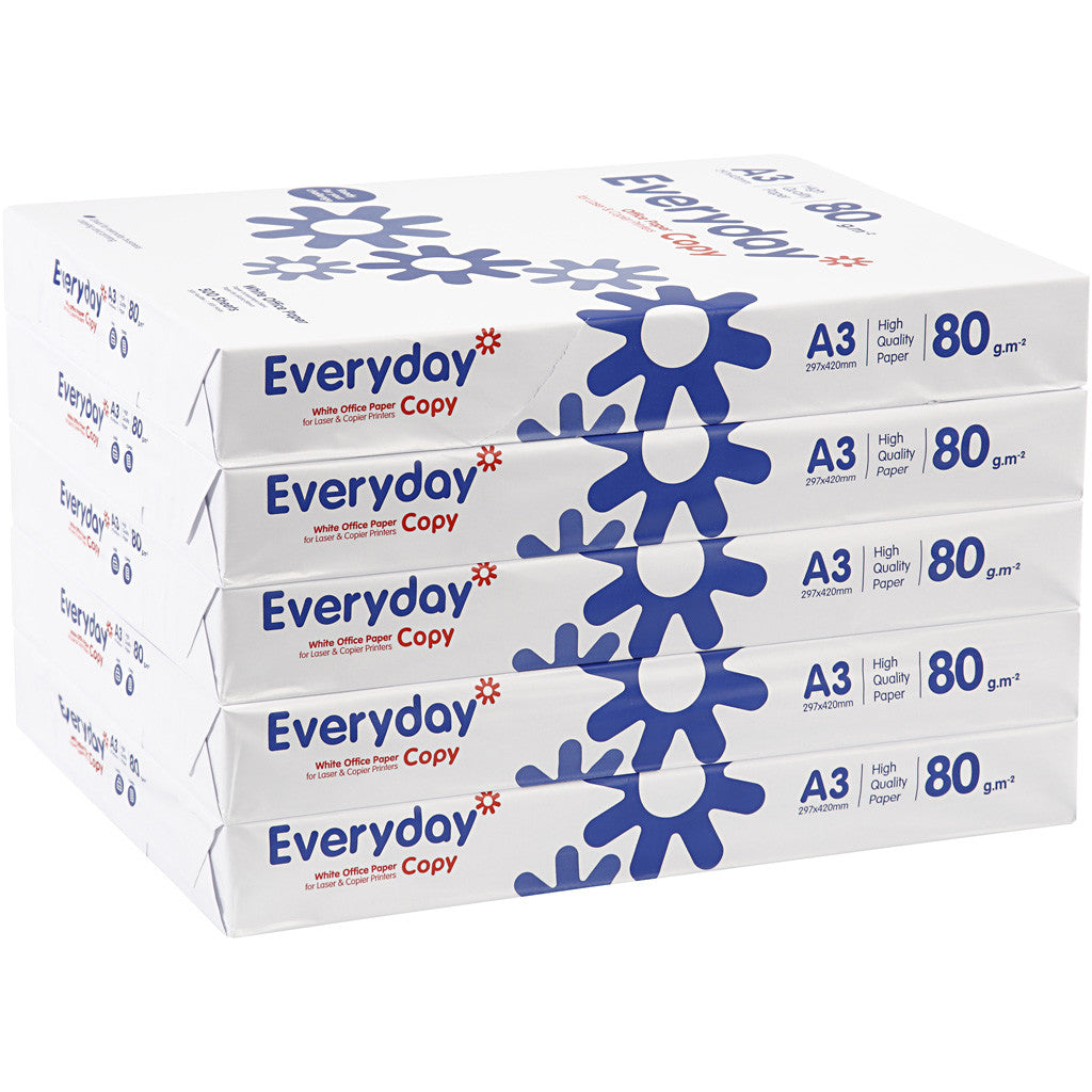 Drawing Paper, A3, sheet 297x420 mm, 80 g, white, 5x500 sheet/ 1 pack [HOB-20422]