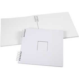 Spiral Bound Scrapbook, size 30,5x30,5 cm, 250 g, white, 1 pc [HOB-20447]