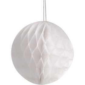 Honeycomb Ornaments, dia. 8 cm, white, 10 pc/ 1 pack [HOB-20463]