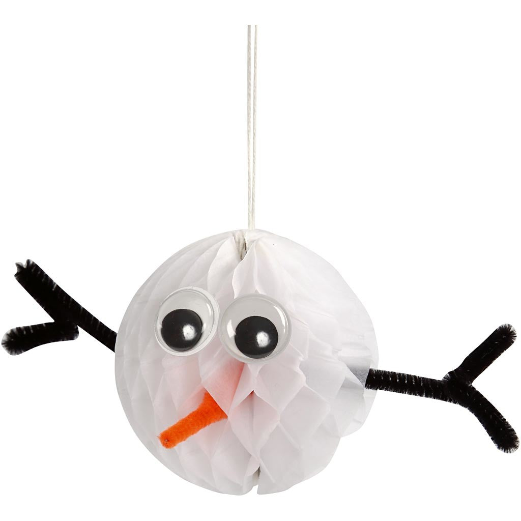 Honeycomb Ornaments, dia. 8 cm, white, 10 pc/ 1 pack [HOB-20463]