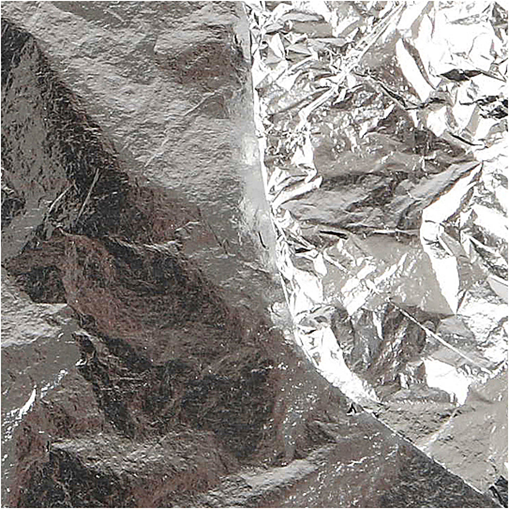 Imitation Metal Leaf, sheet 16x16 cm, silver, 0,625 m2, 25 sheet/ 1 pack [HOB-20483]