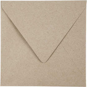 Recycled envelope, envelope size 16x16 cm, 120 g, natural, 50 pc/ 1 pack [HOB-20524]