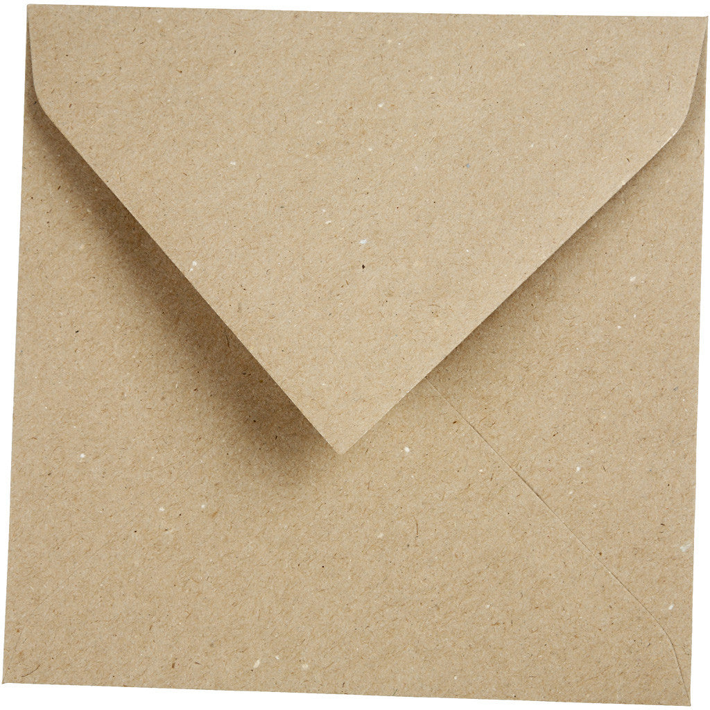 Recycled envelope, envelope size 16x16 cm, 120 g, natural, 50 pc/ 1 pack [HOB-20524]