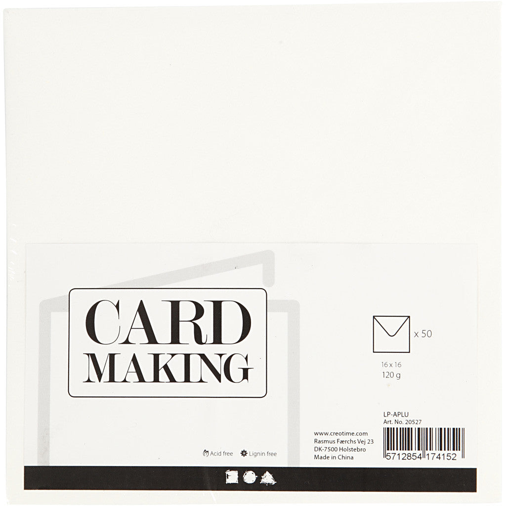Envelopes, envelope size 16x16 cm, 120 g, off-white, 50 pc/ 1 pack [HOB-20527]