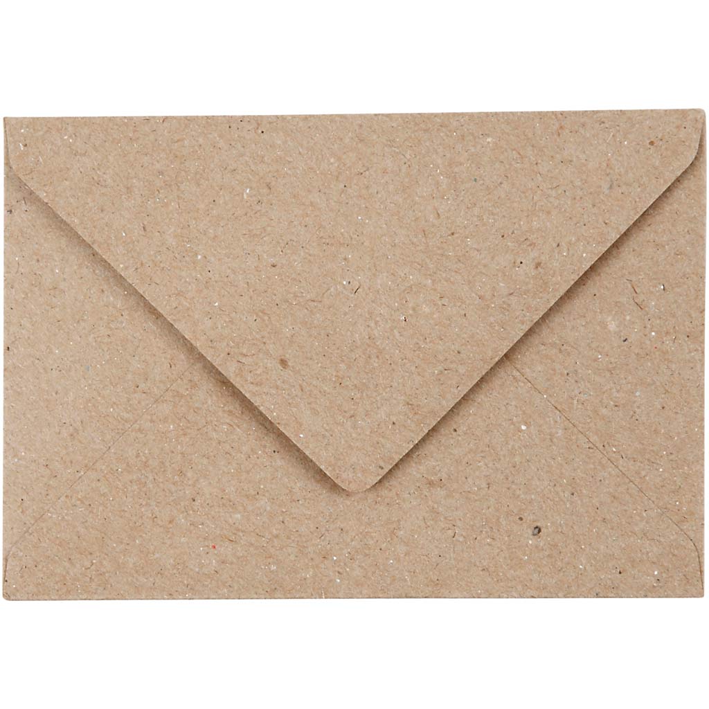 Recycled envelope, envelope size 7,8x11,5 cm, 120 g, natural, 50 pc/ 1 pack [HOB-20531]