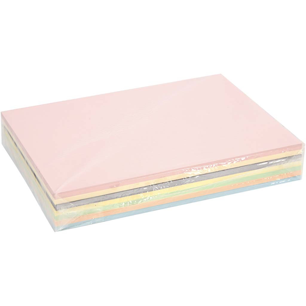 Pastel Card, A4, sheet 210x297 mm, 160 g, pastel colours, 210 ass sheets/ 1 pack [HOB-20550]
