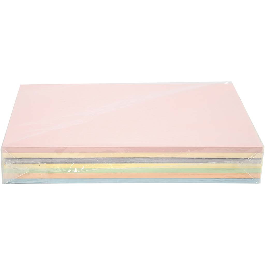 Pastel Card, A4, sheet 210x297 mm, 160 g, pastel colours, 210 ass sheets/ 1 pack [HOB-20550]