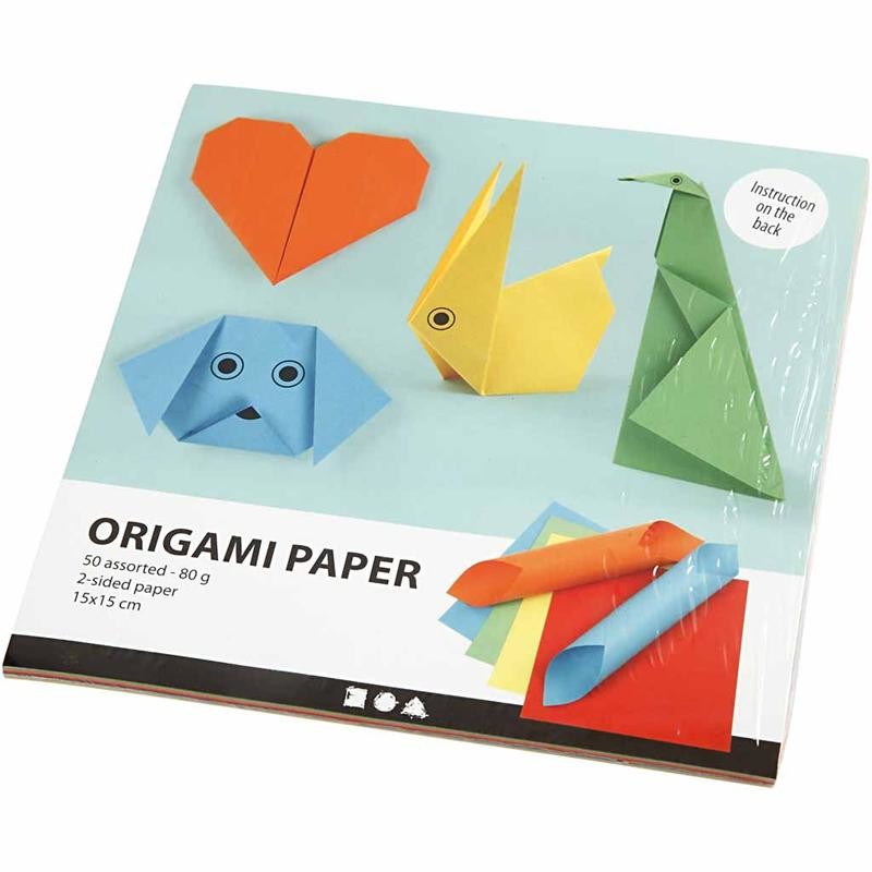 Origami Paper, size 15x15 cm, 80 g, 5x10 sheet/ 1 pack [HOB-207020]