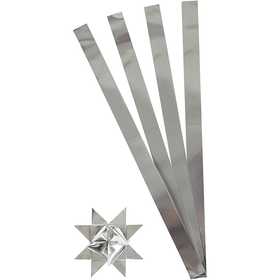 Paper Star Strips, L: 73 cm, dia. 11,5 cm, W: 25 mm, silver, 100 strips/ 1 pack [HOB-20725]