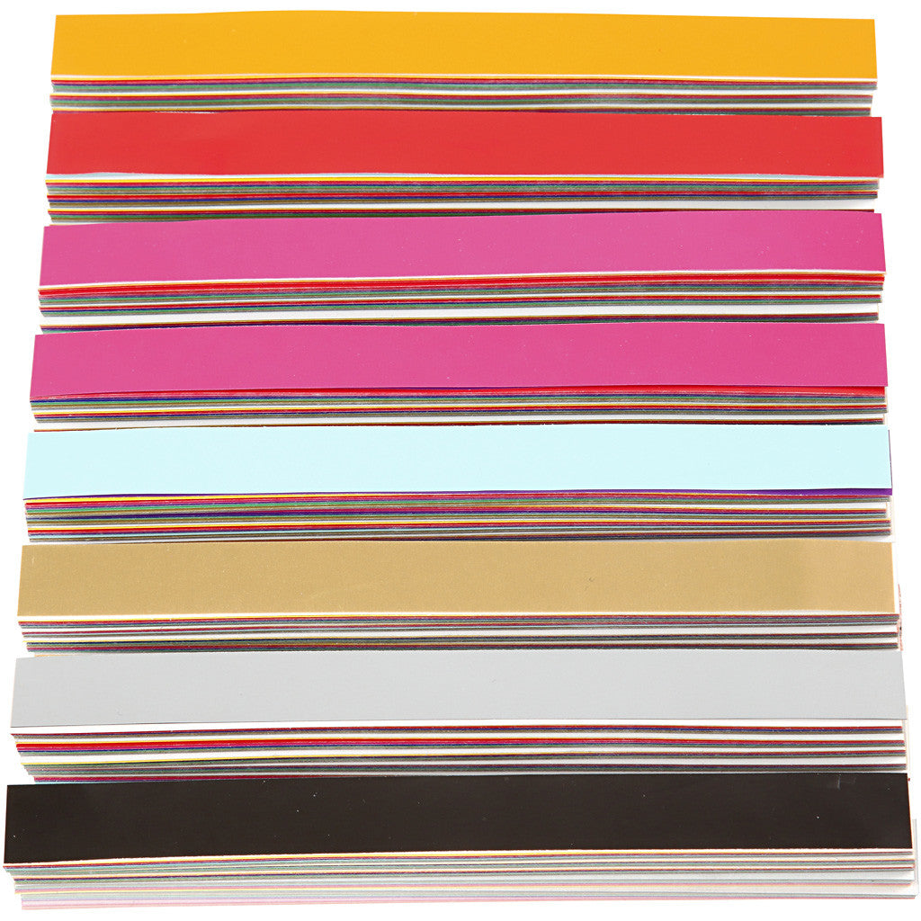 Paper Chains, L: 16 cm, W: 15 mm, assorted colours, 2400 pc/ 1 pack [HOB-20785]