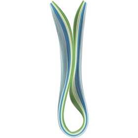 Quilling Paper Strips, L: 78 cm, W: 5 mm, 120 g, blue, green, lime green, turquoise, 100 pc/ 1 pack [HOB-20796]