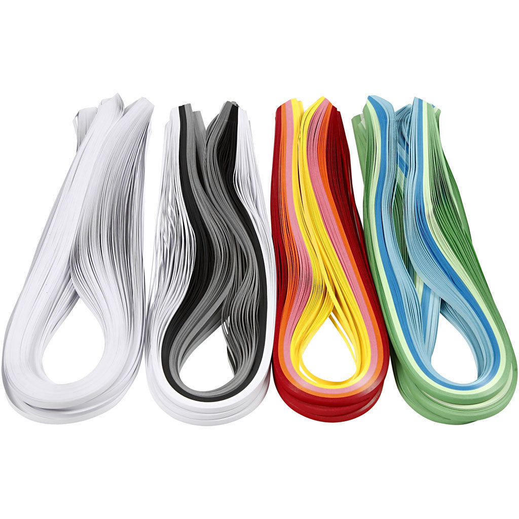 Quilling Paper Strips, L: 78 cm, W: 5 mm, 120 g, assorted colours, 12x100 pc/ 1 pack [HOB-20799]
