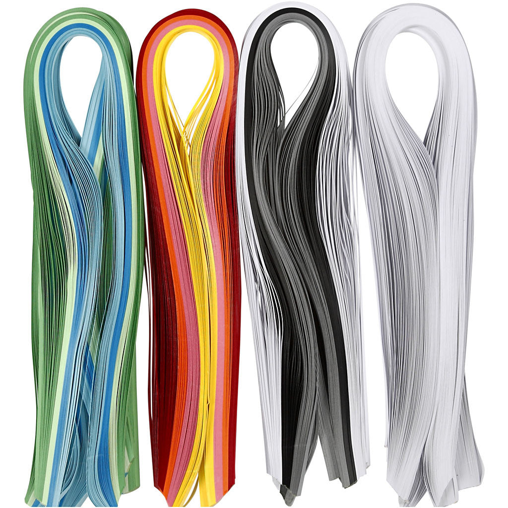 Quilling Paper Strips, L: 78 cm, W: 5 mm, 120 g, assorted colours, 12x100 pc/ 1 pack [HOB-20799]