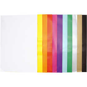 Glazed Paper, sheet 32x48 cm, 80 g, assorted colours, 11x25 sheet/ 1 pack [HOB-20852]