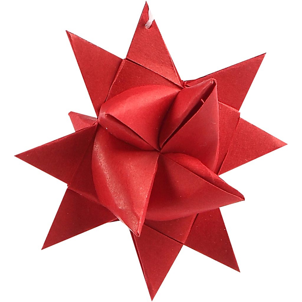 Paper Star Strips, L: 45 cm, W: 15 mm, dia. 6,5 cm, red, 500 strips/ 1 pack [HOB-20934]