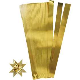 Paper Star Strips, L: 45 cm, W: 15 mm, dia. 6,5 cm, gold, 100 strips/ 1 pack [HOB-20937]