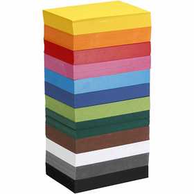 Coloured Card, A6, sheet 105x148 mm, 180 g, assorted colours, 12x100 sheet/ 1 pack [HOB-21428]