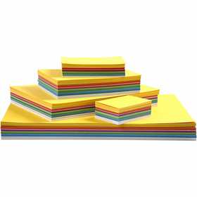 Spring Cardboard, A2,A3,A4,A5,A6, 180 g, assorted colours, 1800 ass sheets/ 1 pack [HOB-21430]