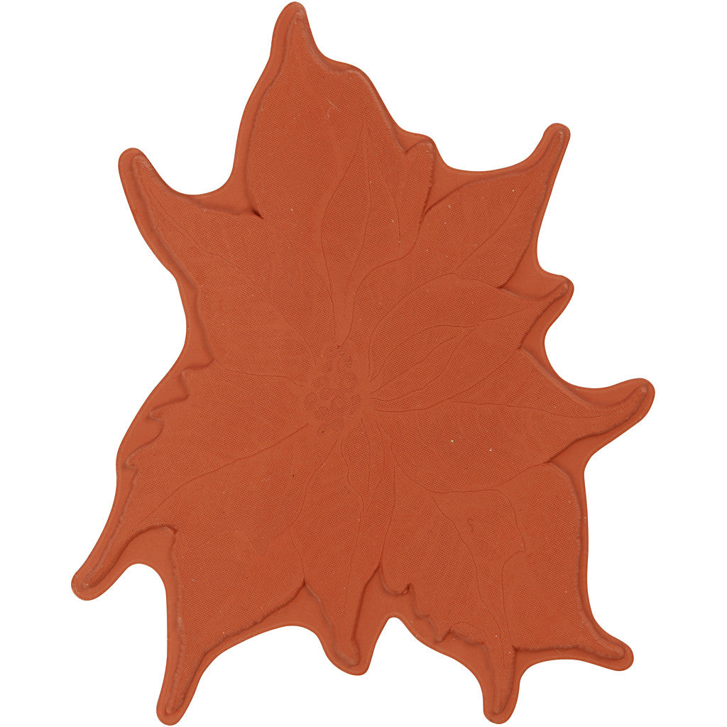 Rubber stamp, poinsettia, H: 5 mm, size 14x11 cm, 1 sheet [HOB-21580]