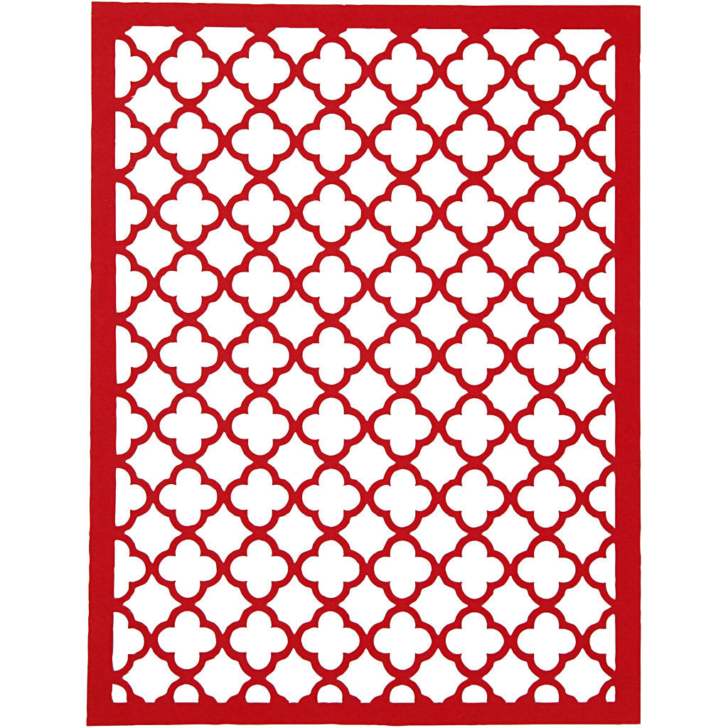 Pad with Cardboard Lace Patterns, A6, sheet 104x146 mm, 200 g, orange, pink, red, rose, 24 pc/ 1 pack [HOB-21608]