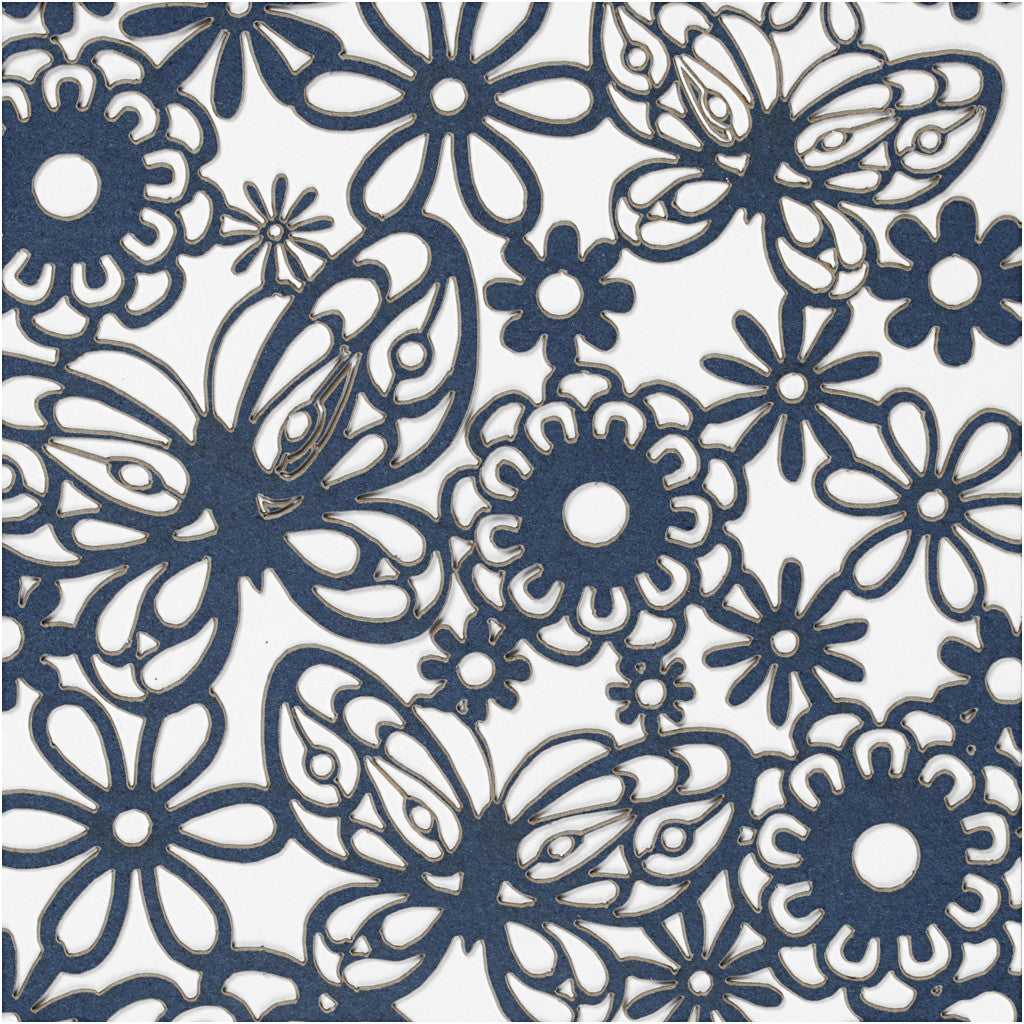 Lace Patterned cardboard, sheet 10,5x15 cm, 200 g, blue, 10 pc/ 1 pack [HOB-216914]