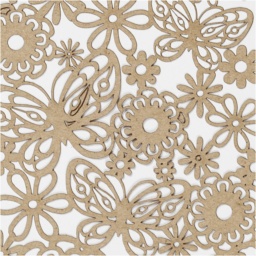 Lace Patterned cardboard, sheet 10,5x15 cm, 200 g, natural, 10 pc/ 1 pack [HOB-216916]