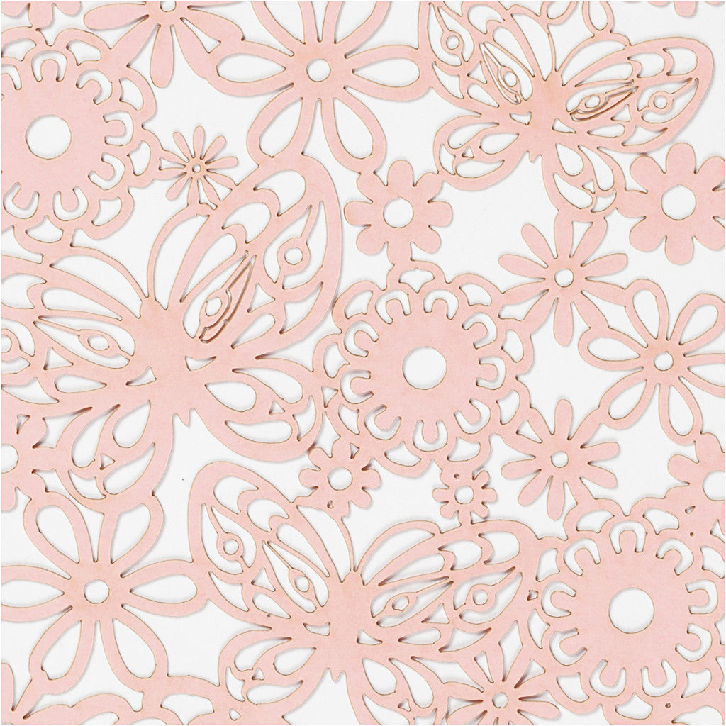 Lace Patterned cardboard, sheet 10,5x15 cm, 200 g, light red, 10 pc/ 1 pack [HOB-216919]