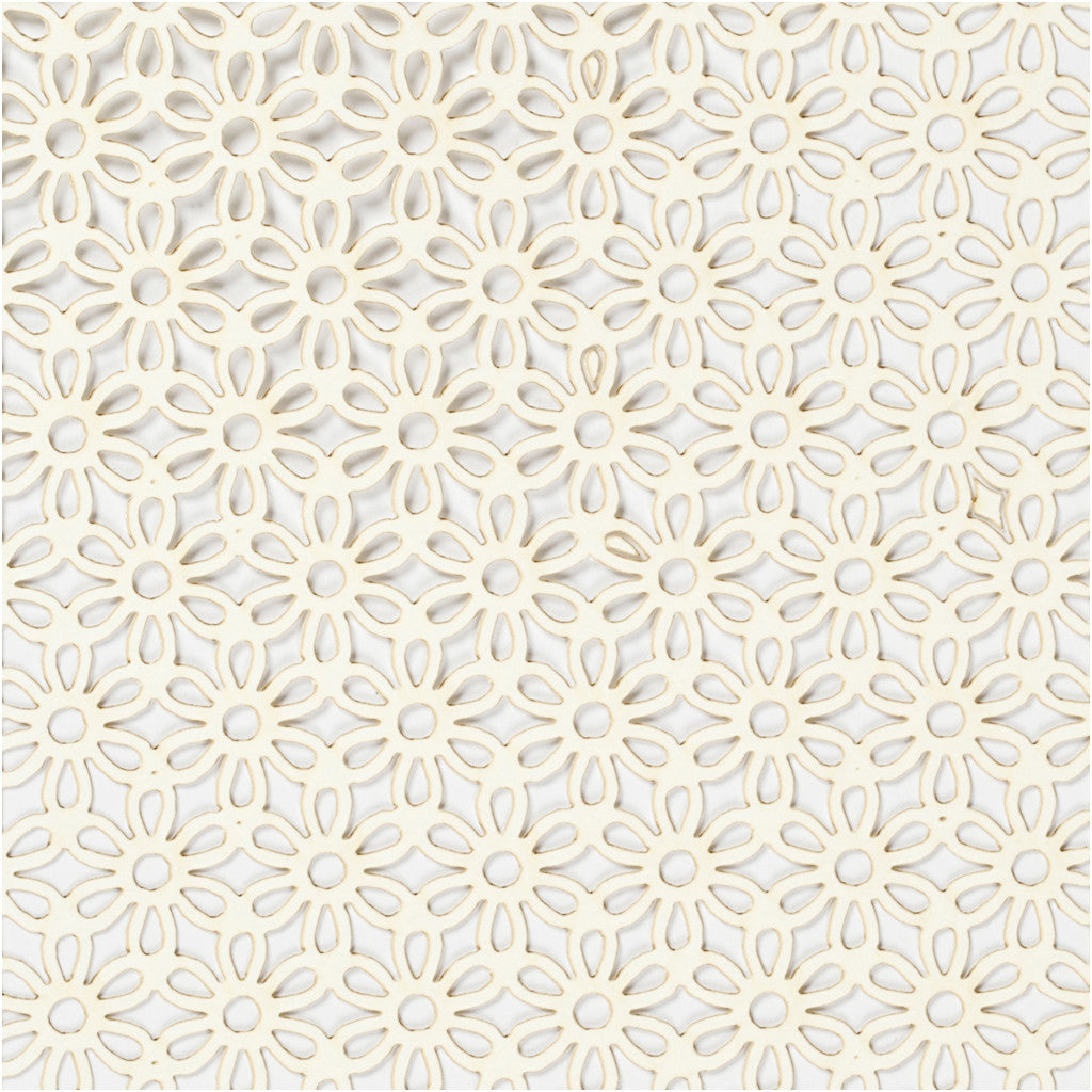 Lace Patterned cardboard, sheet 10,5x15 cm, 200 g, off-white, 10 pc/ 1 pack [HOB-216921]