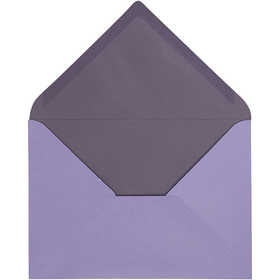 Envelope, envelope size 11,5x16 cm, 100 g, dark lilac/lilac, 10 pc/ 1 pack [HOB-217005]
