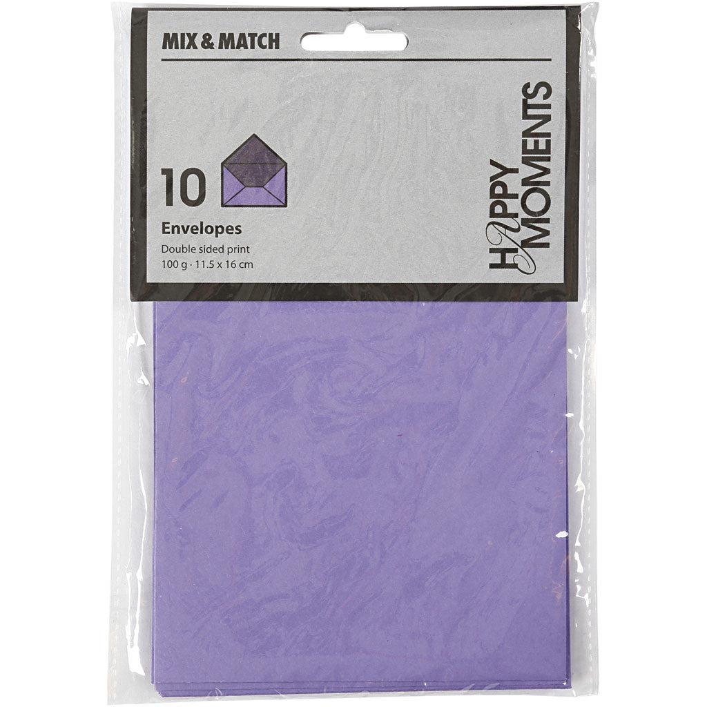 Envelope, envelope size 11,5x16 cm, 100 g, dark lilac/lilac, 10 pc/ 1 pack [HOB-217005]