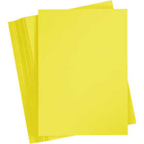 Card, A4, sheet 210x297 mm, 180 g, sun yellow, 100 sheet/ 1 pack [HOB-21712]