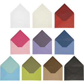 Envelopes, envelope size 11,5x16 cm, Content may vary , 100 g, assorted colours, 30 pack/ 1 pack [HOB-217999]