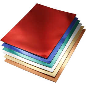 Metallic Foil Card, A4, sheet 210x297 mm, 280 g, assorted colours, 30 ass sheets/ 1 pack [HOB-22082]