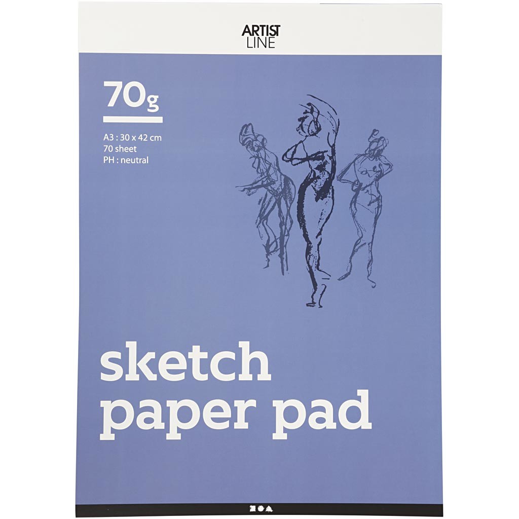Sketch Pad, A3, sheet 297x420 mm, 70 g, white, 70 sheet/ 1 pack [HOB-22100]
