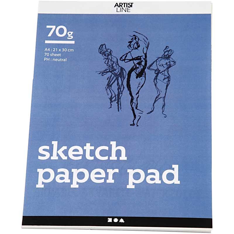 Sketch Pad, A4, sheet 210x297 mm, 70 g, white, 70 sheet/ 1 pack [HOB-22101]