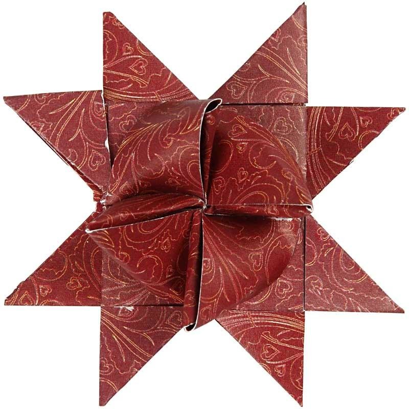 Paper Star Strips, L: 44+78 cm, dia. 6,5+11,5 cm, W: 15+25 mm, red, white, 60 strips/ 1 pack [HOB-22248]