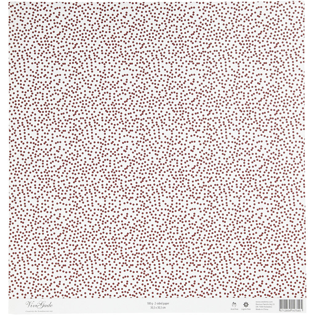 Design Paper, ice erystals and dots, sheet 30,5x30,5 cm, 180 g, 5 sheet/ 1 pack [HOB-22522]