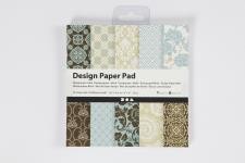 Design Paper Pad, sheet 15,2x15,2 cm, 120 g, light blue, brown, 50 sheet/ 1 pack [HOB-225914]