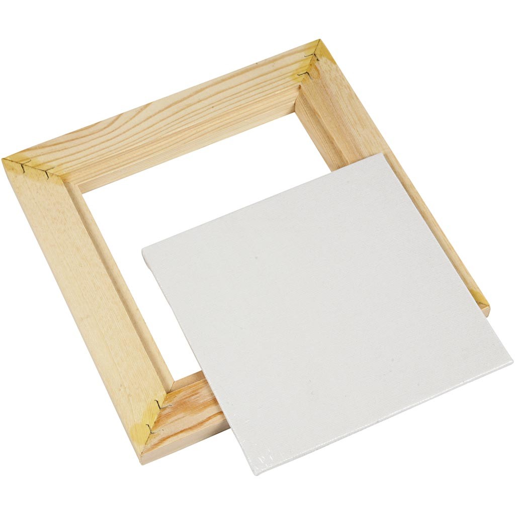 Canvas Panel with Wooden Frame, size 15x15x0,3 cm, white, 1 pc [HOB-226200]