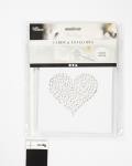 Card & Envelope, card size 13,5x13,5 cm, envelope size 14,5x14,5 cm, 240+110 g, white, 5 set/ 1 pack [HOB-23008]