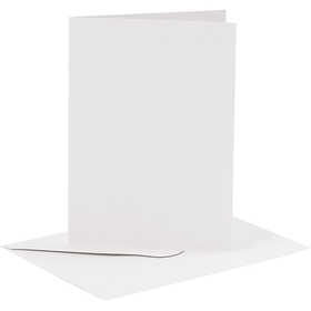 Cards and envelopes, card size 10,5x15 cm, envelope size 11,5x16,5 cm, 110+230 g, white, 6 set/ 1 pack [HOB-23010]