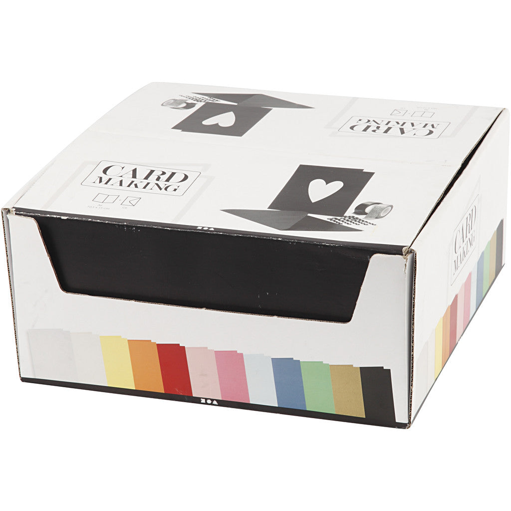 Cards and Envelopes, card size 10,5x15 cm, envelope size 11,5x16,5 cm, assorted colours, 12x10 pack/ 1 pack [HOB-23022]