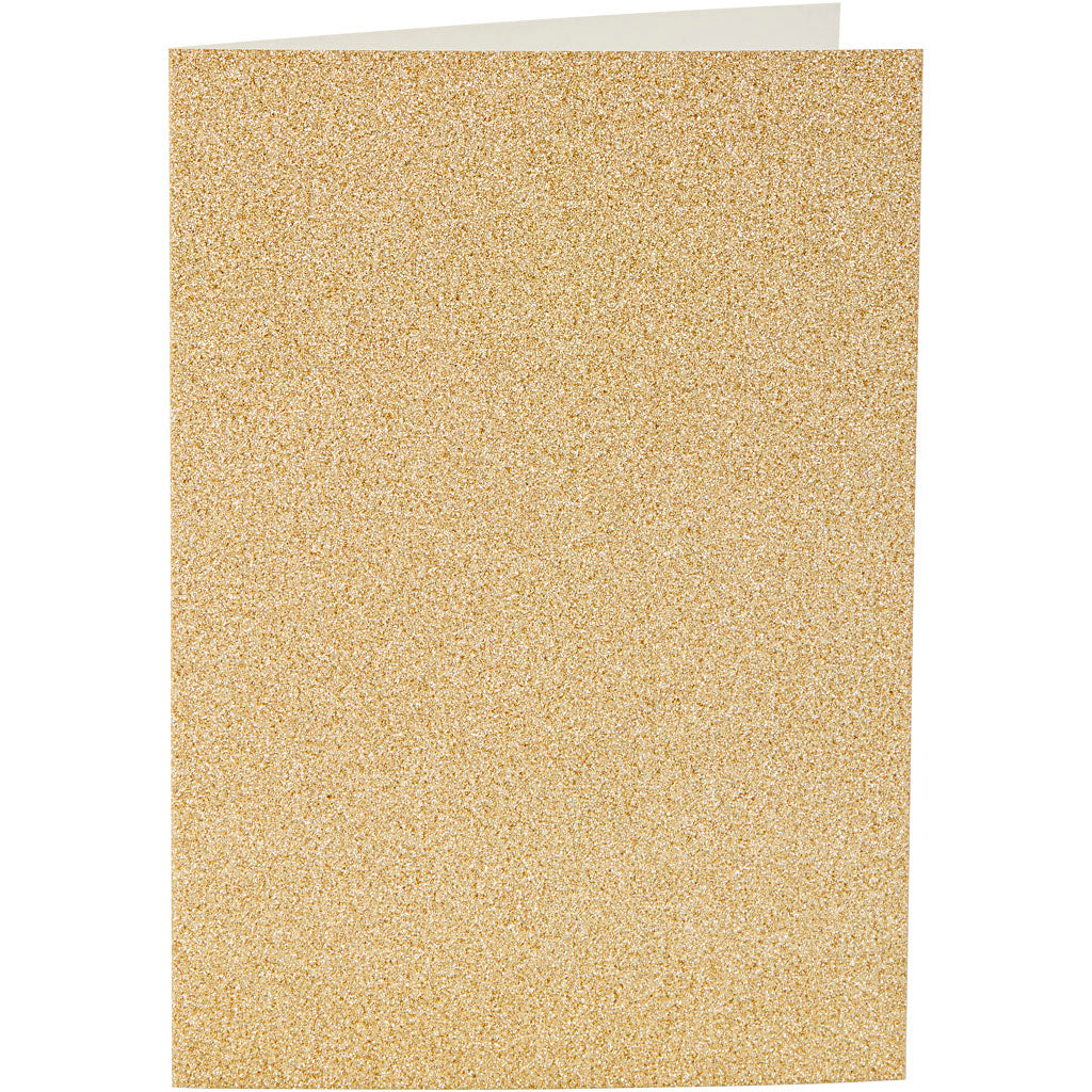Cards and Envelopes, card size 10,5x15 cm, envelope size 11,5x16,5 cm, glitter, 120+250 g, gold, 4 set/ 1 pack [HOB-23023]