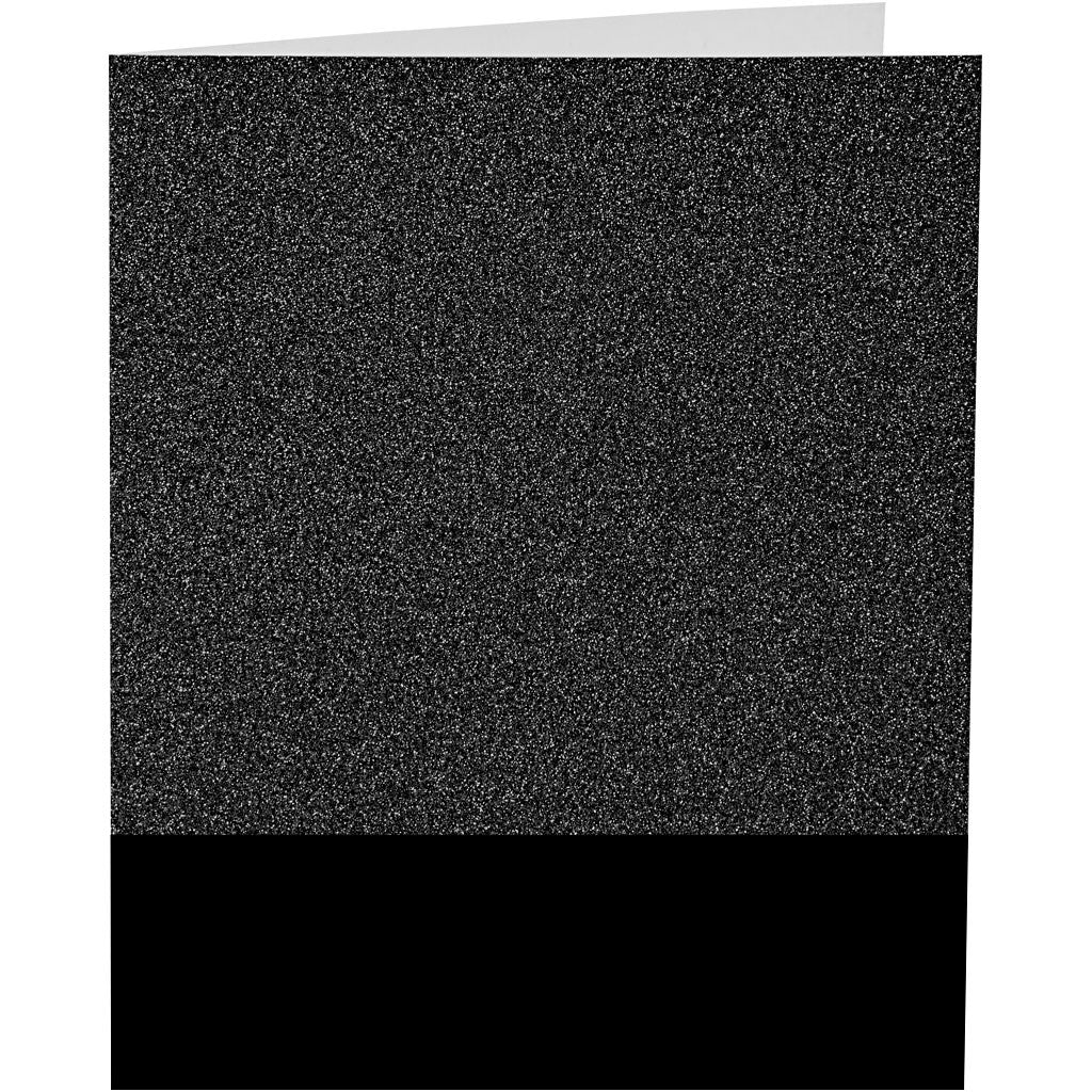 Cards and Envelopes, card size 10,5x15 cm, envelope size 11,5x16,5 cm, glitter, 110+250 g, black, 4 set/ 1 pack [HOB-23027]