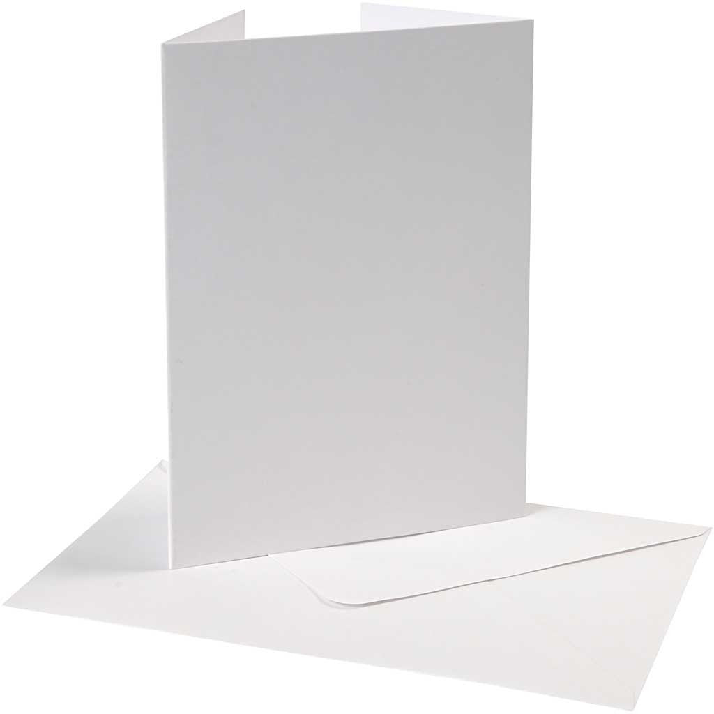 Pearlescent Card & Envelope, card size 10,5x15 cm, envelope size 11,5x16,5 cm, 230+120 g, white, 10 set/ 1 pack [HOB-23044]
