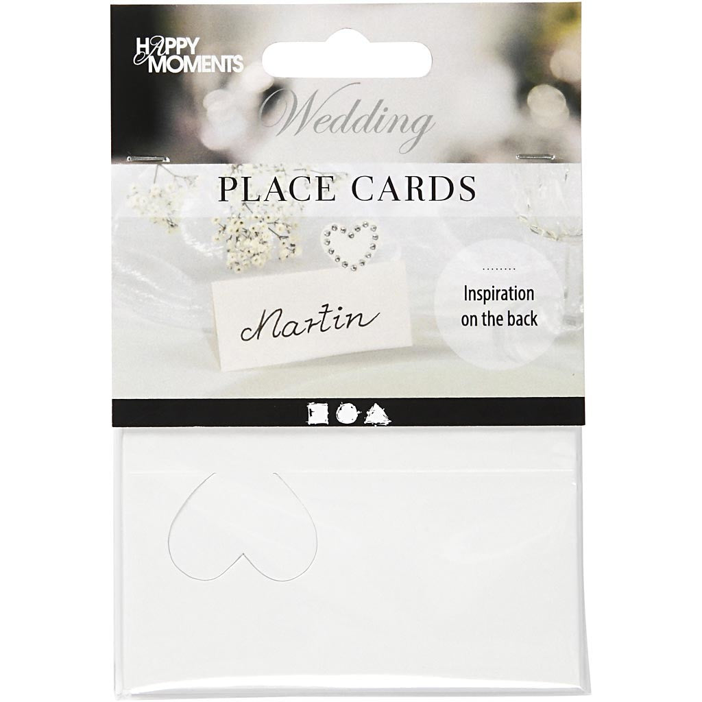Place Cards, size 8x8,5 cm, 120 g, white, 20 pc/ 1 pack [HOB-23048]