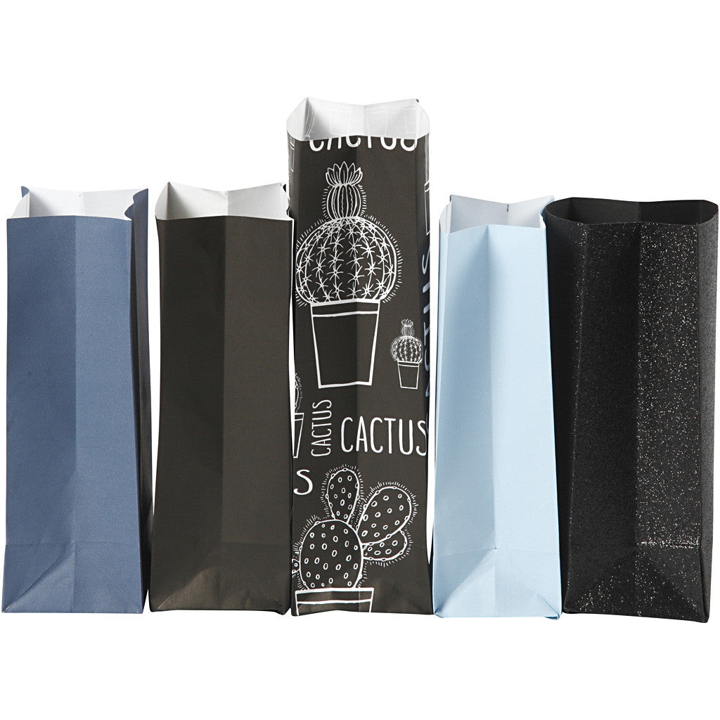 Paper Bag, H: 21 cm, size 6x9 cm, 80 g, 5x10 pack/ 1 pack [HOB-23179]