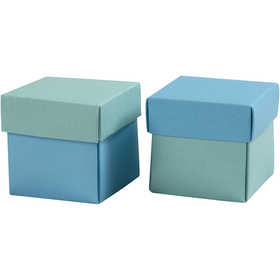 Folding box, size 5,5x5,5 cm, 250 g, light turquoise/dark turquoise, 10 pc/ 1 pack [HOB-233008]
