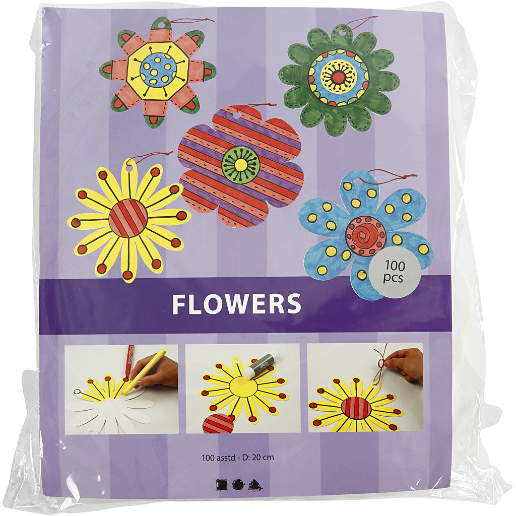Flowers, dia. 20 cm, 400 g, white, 5x20 pc/ 1 pack [HOB-23313]