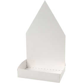 Figure Shaped Cress Trays, house, H: 20 cm, white, 6 set/ 1 pack [HOB-23323]